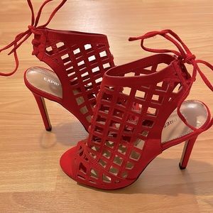 Express Red Cage Booties, Never Worn, Size 6